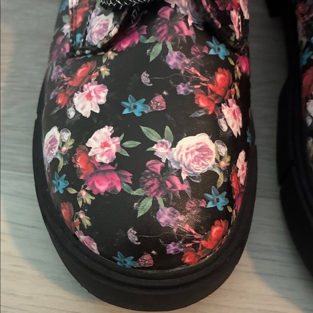 Blowfish Malibu Kids Floral Combat Boots – Girls Size 5 - Picture 5 of 6